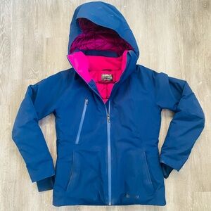 MARMOT WARMCUBE CORTINA WOMENS JACKET SIZE S/P ARCTIC NAVY. 800-FILL INSULATION